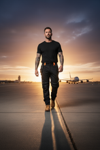 Sam Caan Men Work Trouser Cargo Holster Pockets Regular Fit Black STY5