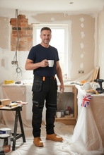 Sam Caan Men Work Trouser Cargo Holster Pockets Regular Fit Black STY5