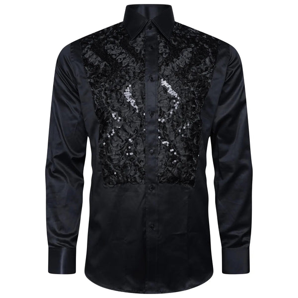 Men Black Slim Fit Shirt SC322