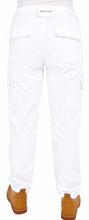 Sam Caan Women Work Trouser With Cargo Pockets Elasticated Waist White P1