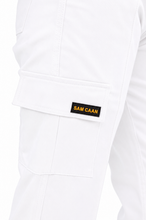 Sam Caan Women Work Trouser With Cargo Pockets Elasticated Waist White P1