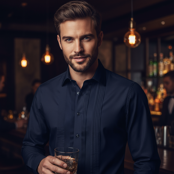 Men Navy Slim Fit Shirt SC311