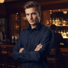 Men Navy Slim Fit Shirt SC311