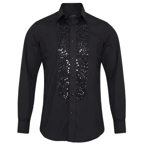 Men Black Slim Fit Shirt SC320