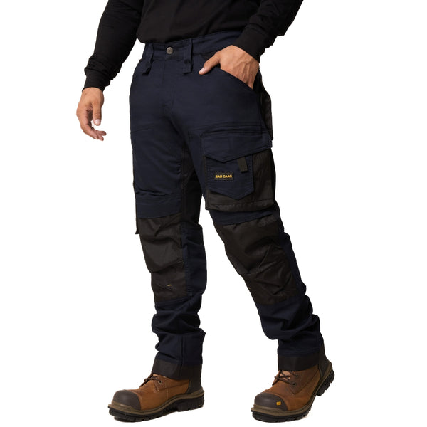 Sam Caan Heavy Duty Multi Pockets Men Work Trouser Navy STY9