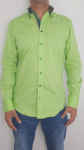 Men Green Triple Collar Slim Fit Shirt