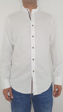 Men White Slim Fit Linen Shirt SC305