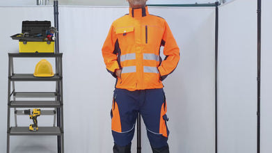 Men Hi Visibility Waterproof Orange Work Jacket