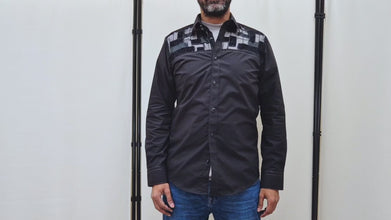 Men Black Slim Fit Shirt SC316