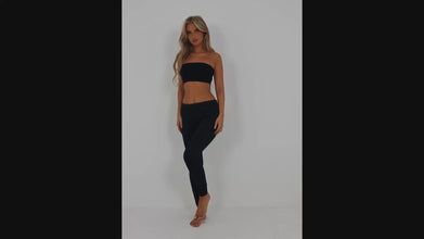 Women Swimming Legging Black with Drawstrings